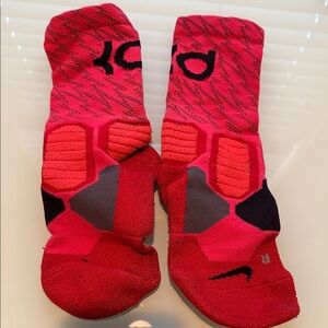 Nike KD Elite Red and Black Athletic Socks